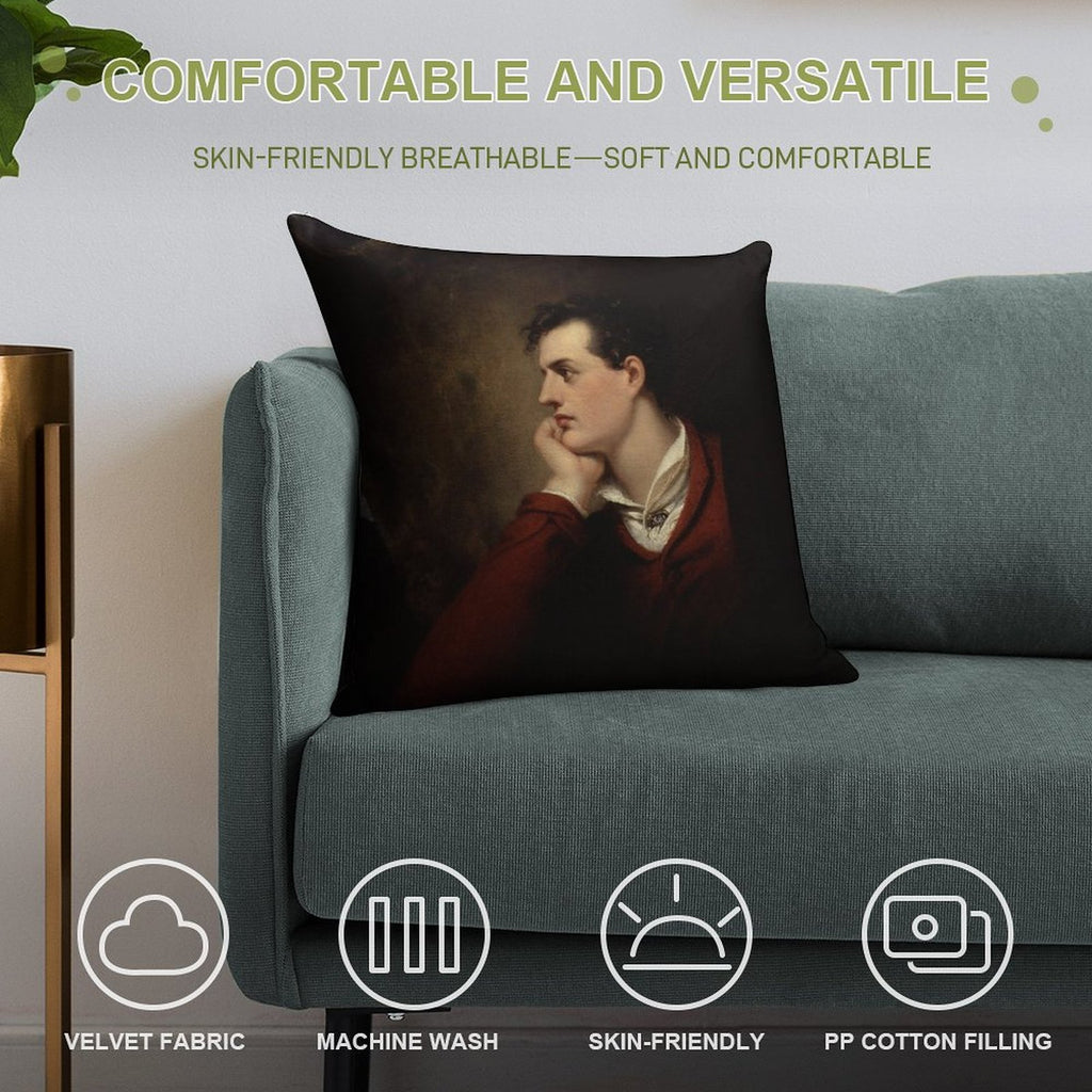 Lord Byron - 6th Baron Byron - By Richard Westall Soft Fade-Resistant Throw Pillow