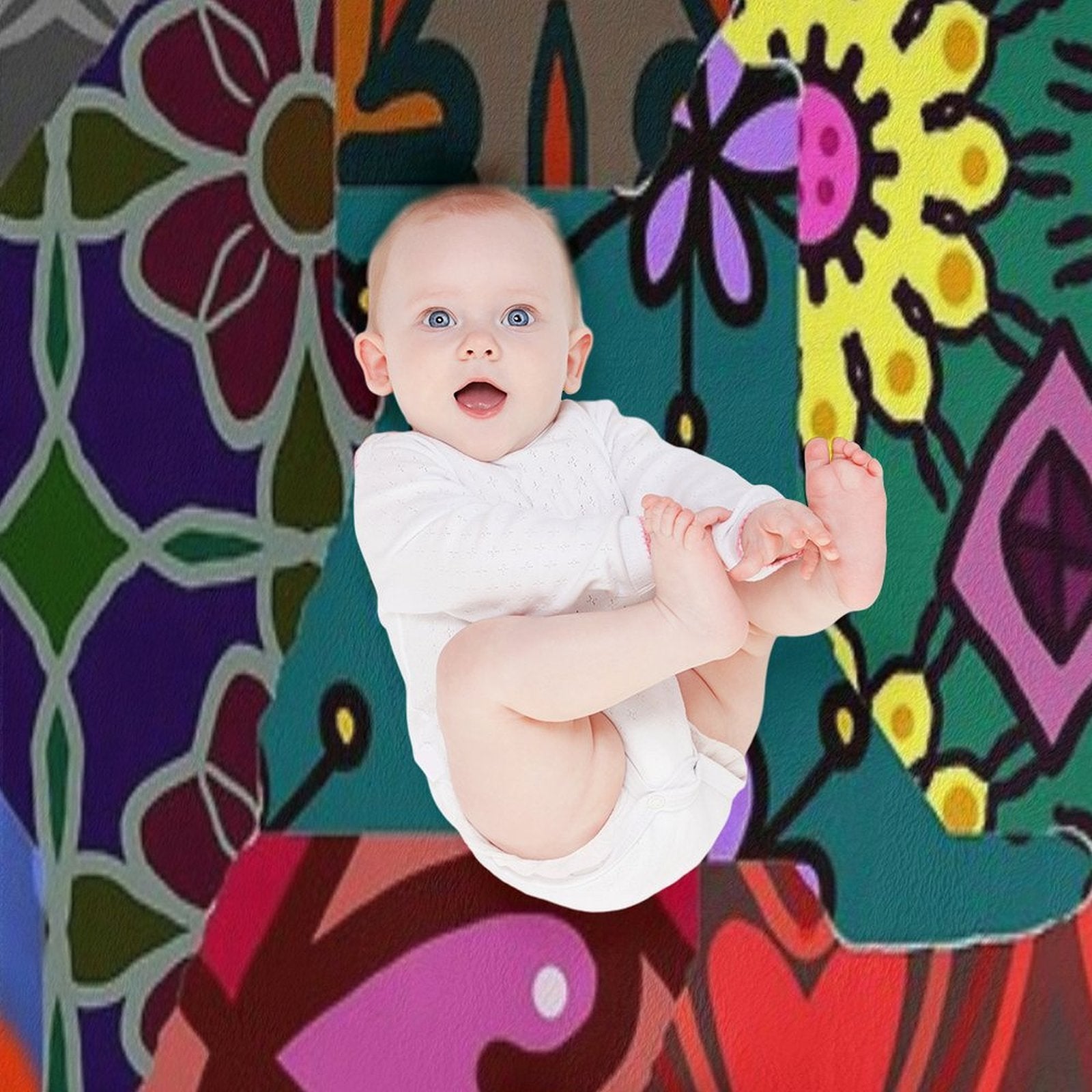 Graphic Design Pacthwork Pattern Anti-pilling Throw Blanket