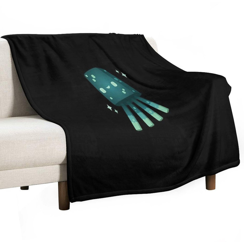 Minecraft Glow Squid Sustainable Throw Blanket