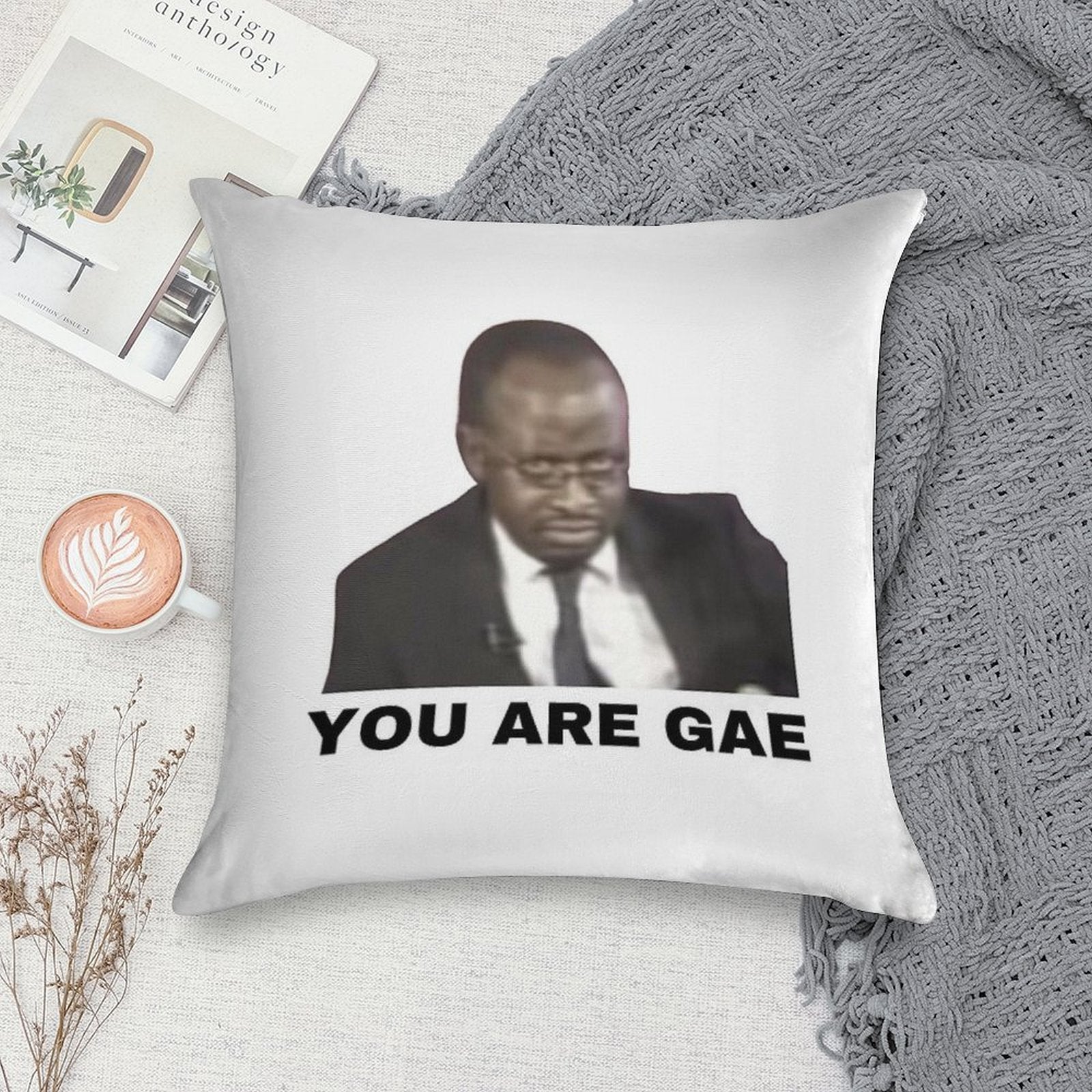 You Are Gae Meme Uganda Gay Rights Interview Viral Video Soft Home Decor Throw Pillow