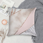 Spliced Mixed Rose Gold Marble Soft Bedroom Essential Throw Pillow