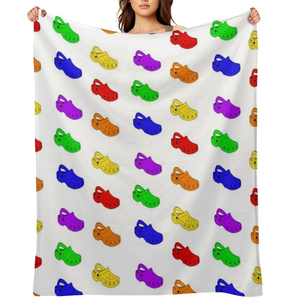 Rainbow Crocs Pack Comfort Throw Blanket