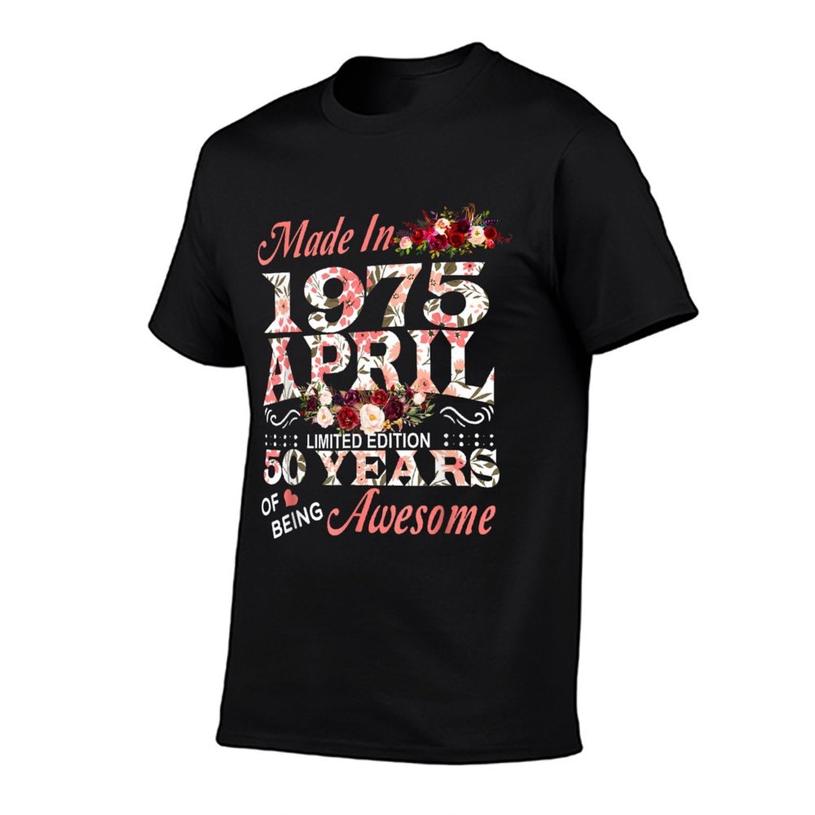 Made In April 1975 Limited Edition 50th Birthday For Women  Ribbed Collar T-Shirt