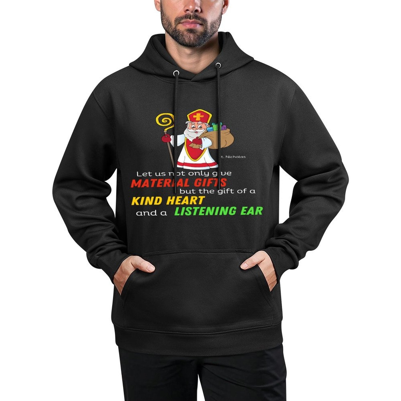 St. Nicholas Christmas Orthodox Catholic Saint Church Quote Layering Staple Hoodie