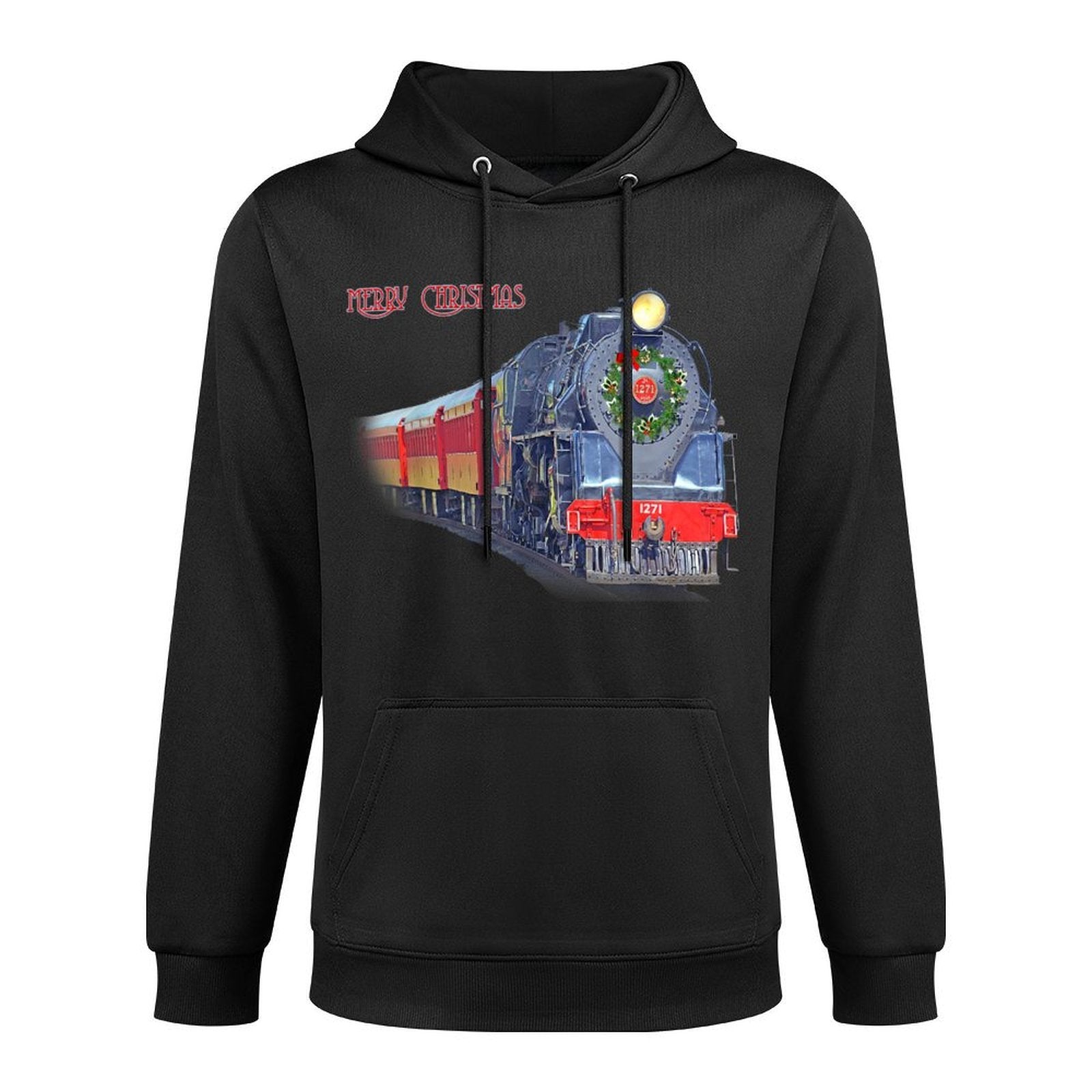 Christmas Steam Train Locomotive Matching Family Pajamas Adjustable Hood Hoodie
