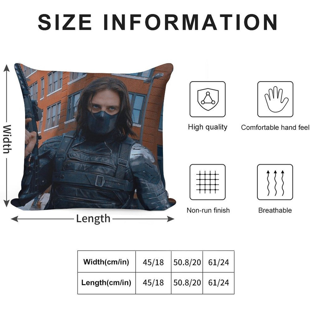 Hot Winter Soldier Soft Reinforced Edging Throw Pillow