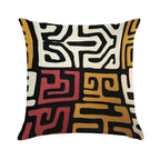 African Mudcloth Soft Washable Throw Pillow