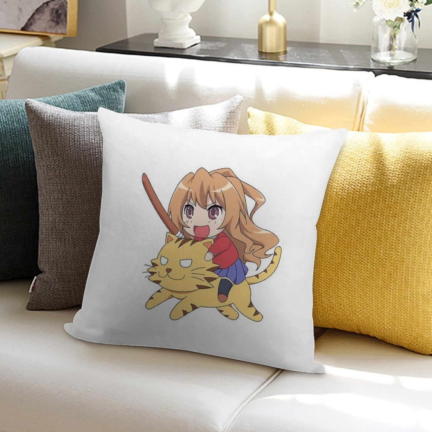 Toradora Taiga Tiger Soft Washable Throw Pillow