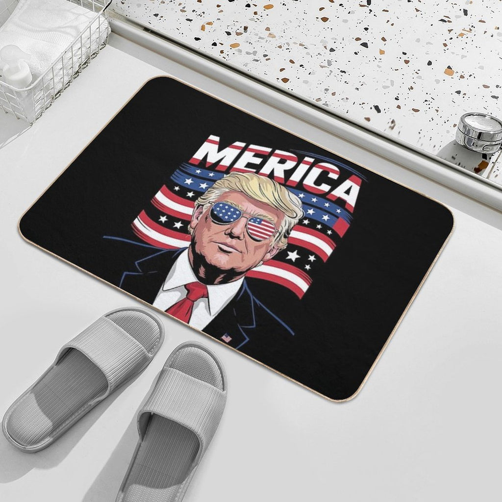Donald Trump Won Elections 2024 'Merica USA Flag Sunglass Durable Bath Mat