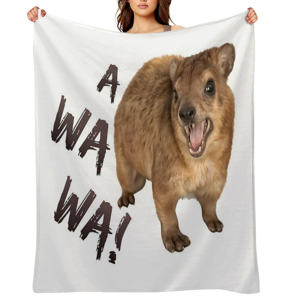Awawa! Angry Screaming Hyrax Meme - Cute & Funny Anti-pilling Throw Blanket