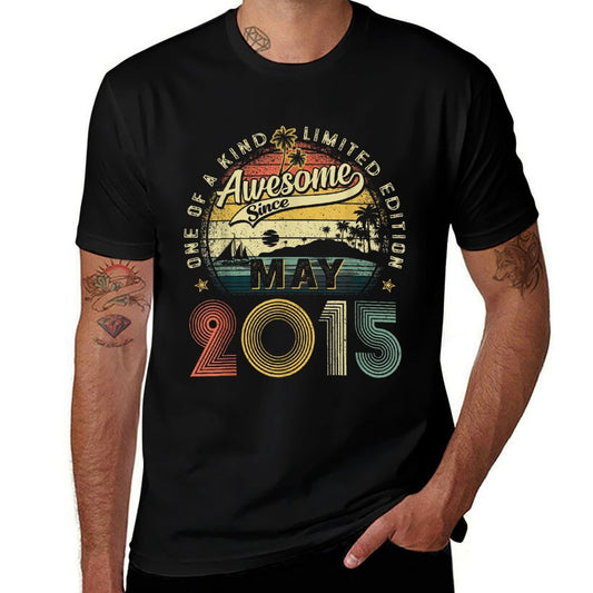10 Years Old Vintage Made In May 2015 10th Birthday Boy Girl  Easy-care T-Shirt
