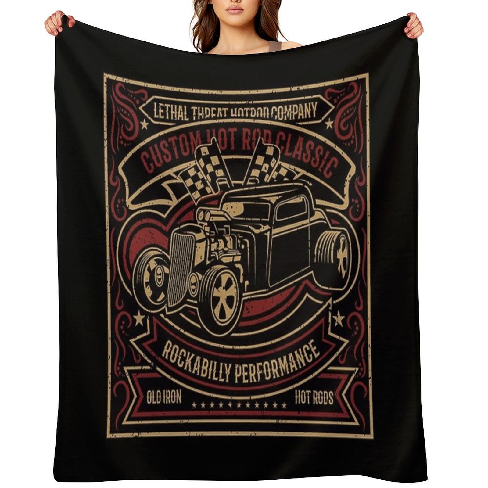 Rockabilly Hot Rod Classic Comfort Throw Blanket