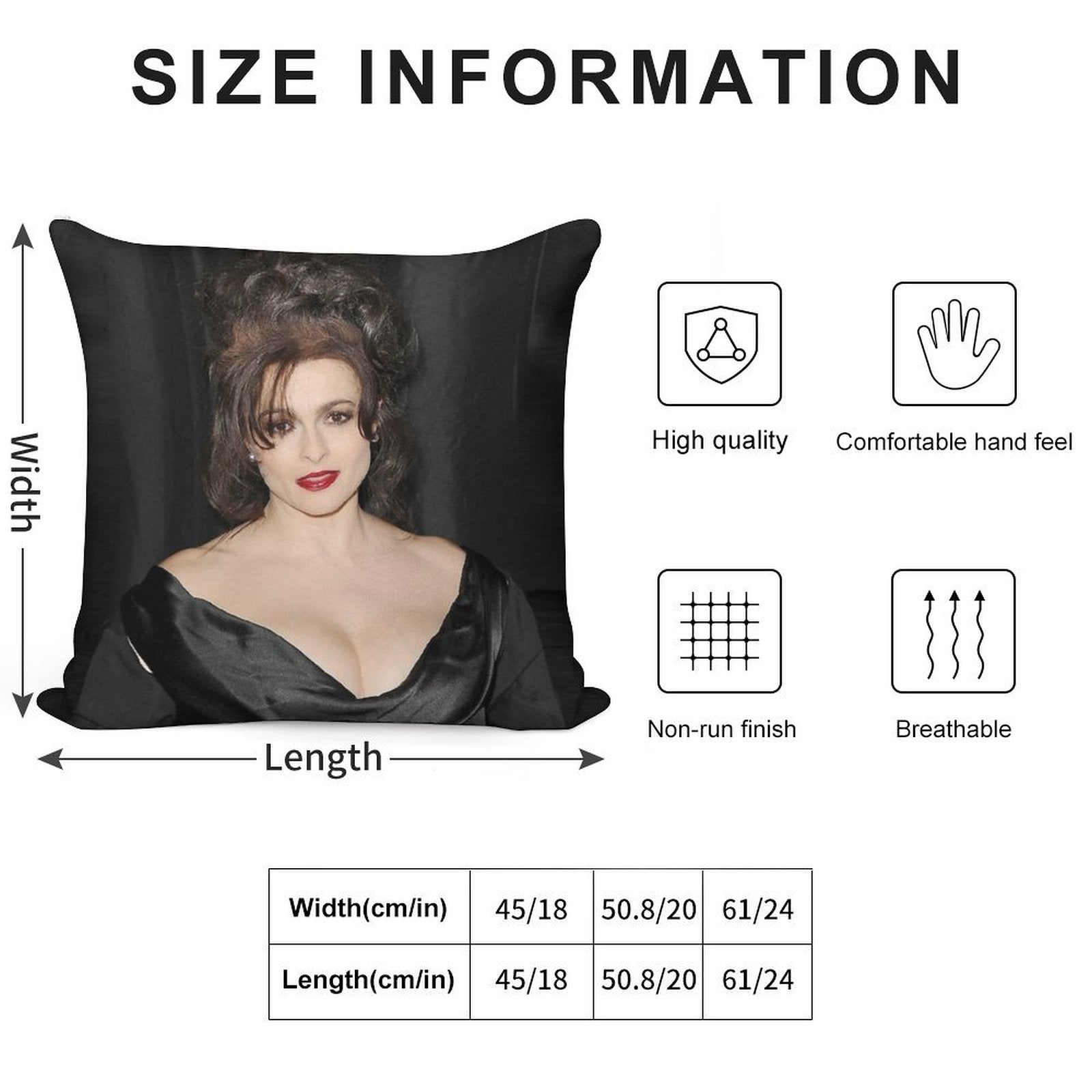 Helena Bonham Carter Merch Soft Fade-Resistant Throw Pillow