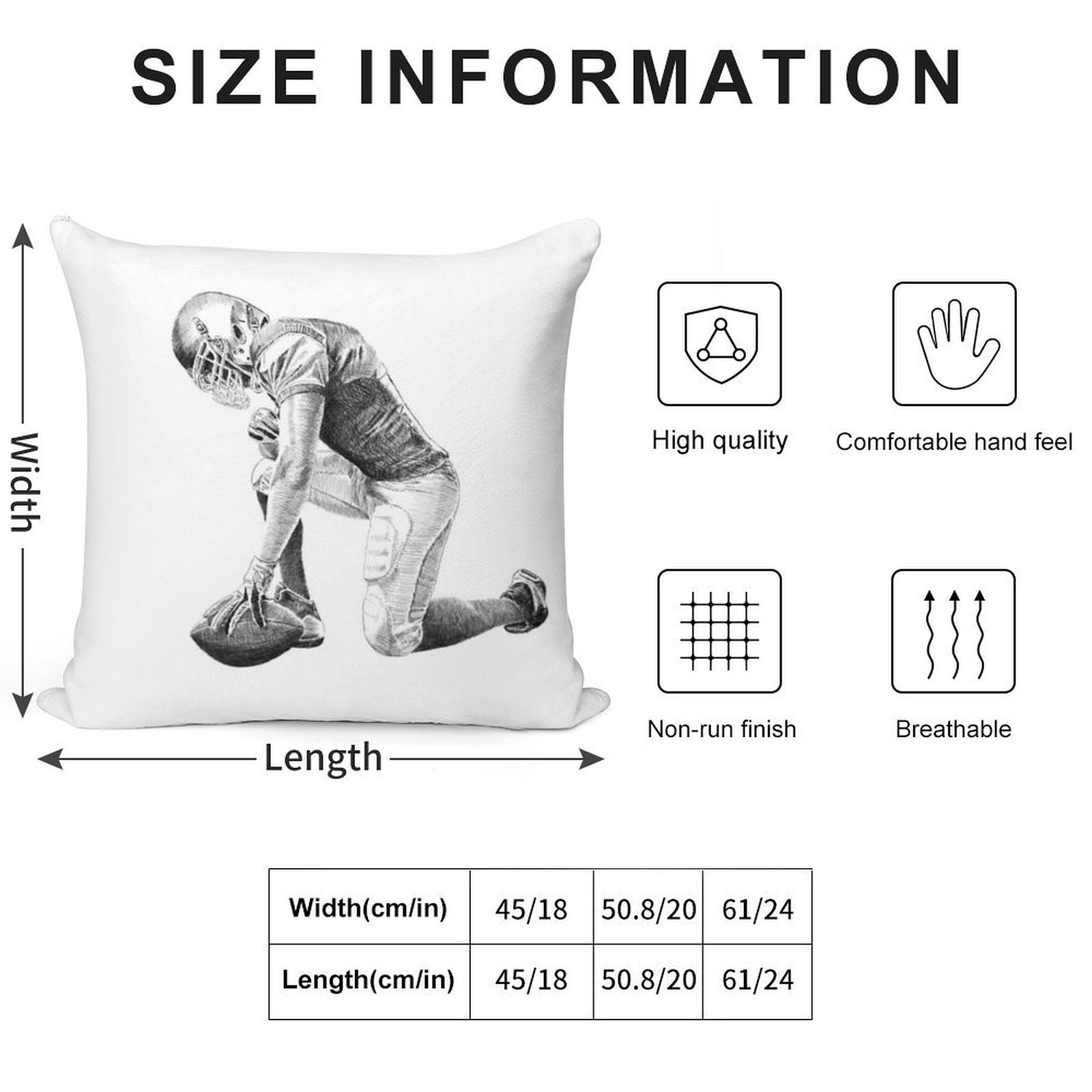 American Football Soft Durable Construction Throw Pillow