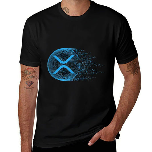 XRP Abstracts for Men And Women Unisex-Adults Black Small Modern  Easy-care T-Shirt