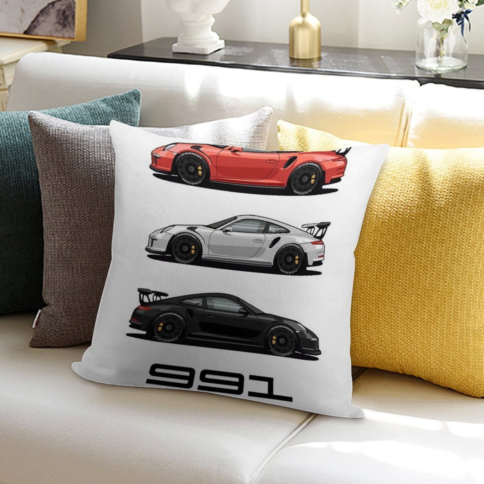 New Classics 991 GT3 RS Trio Soft Decorative Cover Throw Pillow