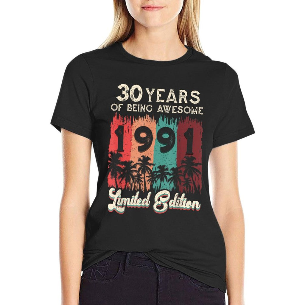 Funny 30th Birthday Vintage 1991 Birthday 30 Years  Stretchy T-Shirt