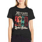 Funny 30th Birthday Vintage 1991 Birthday 30 Years  Stretchy T-Shirt