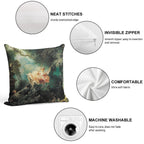HD. The Swing, by Jean Honoré Fragonard HIGH DEFINITION Soft Reinforced Edging Throw Pillow