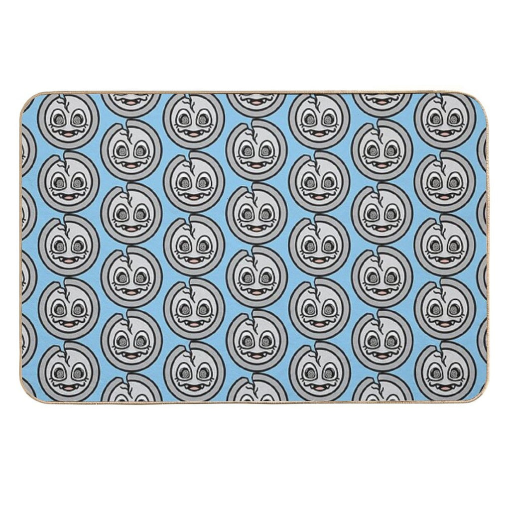 Spooky Cracked Silver Coin  Absorbent Bath Mat