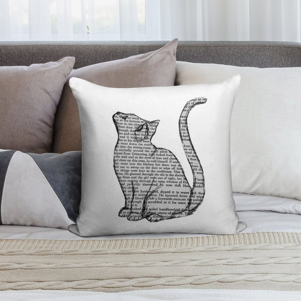 Books And Cats And Books And Cats Soft Fade-Resistant Throw Pillow