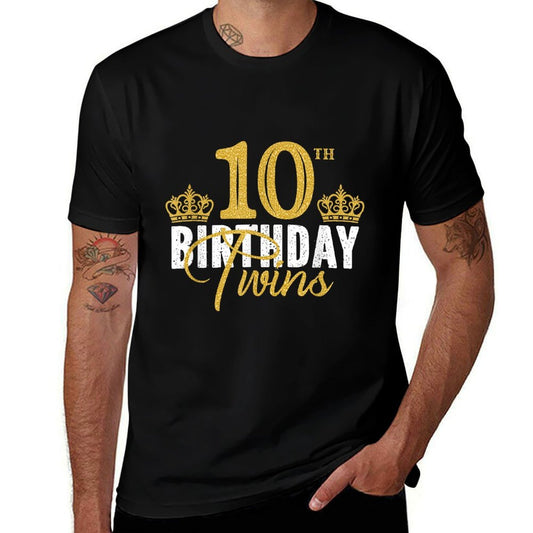 10th Birthday Twins 10 Years Old Party Idea For Boy And Girl  Stretchy T-Shirt