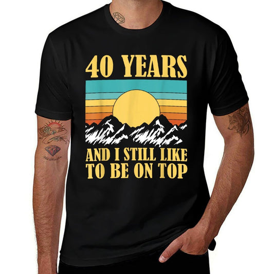 40 Year Old Vintage Hiking 40th Birthday  Wrinkle-resistant T-Shirt