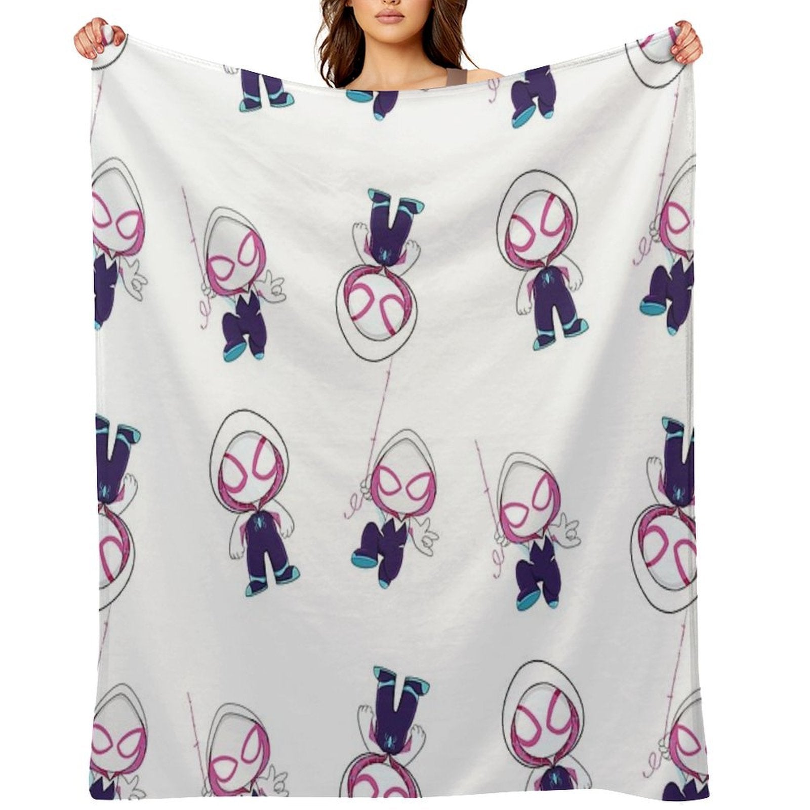Gwen Little Spider Ghost, Baby Spidey Girl, Grl Pwr, Cartoon Ghost Spider Multi-functional Throw Blanket