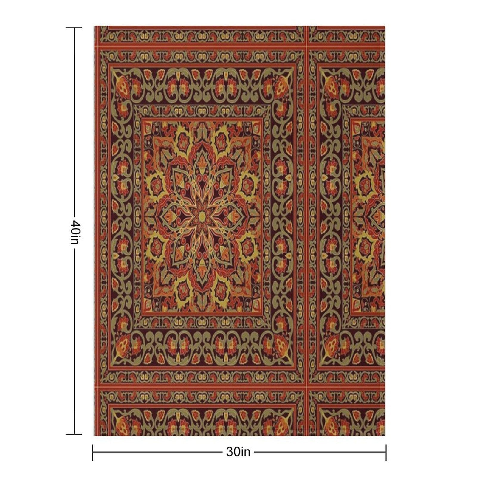 Oriental Ornamental Carpet Machine-washable Throw Blanket