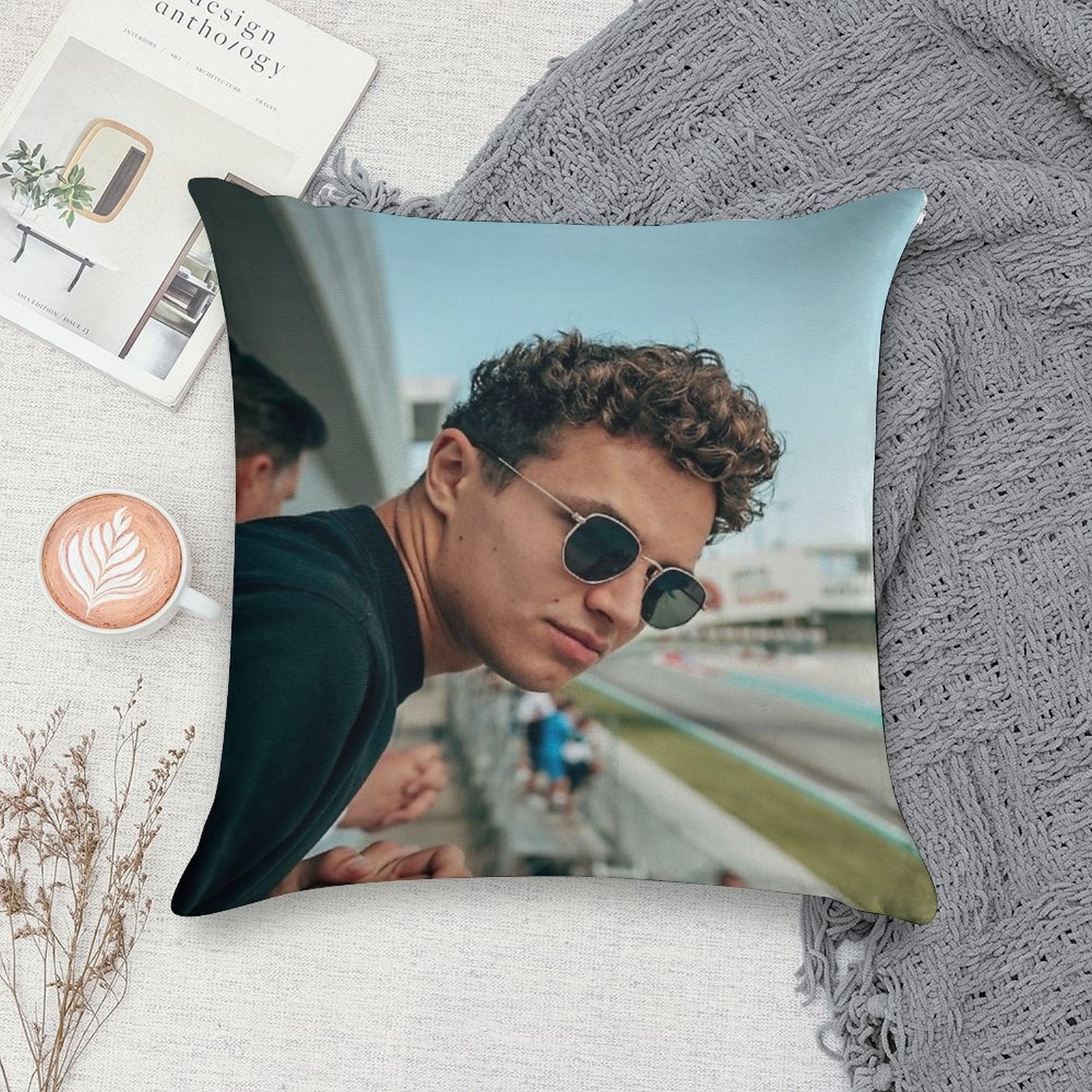 Lando Norris. Soft Luxury Feel Throw Pillow