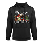 Puggy Christmas Pug Xmas Pug Santa Claus Pug Customizable Surface Hoodie