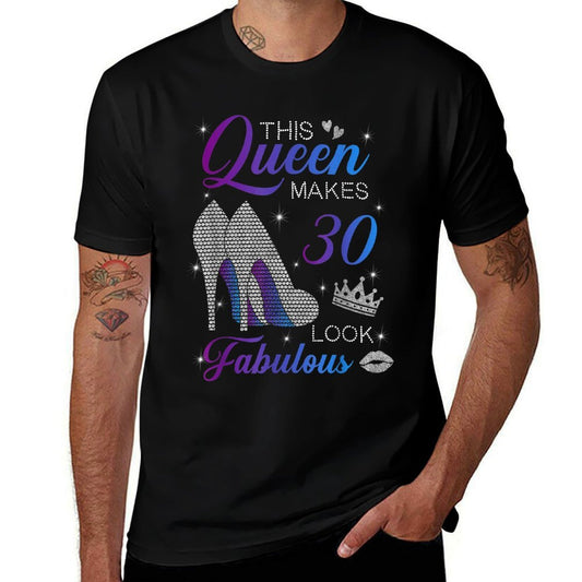 This Queen Makes 30 Look Fabulous High Heels 30th Birthday  Heathered Texture T-Shirt