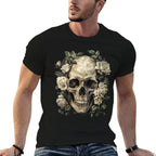Womens Skull Roses  Tagless Design T-Shirt