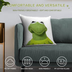 Kermit The Amphibian Soft Luxury Feel Throw Pillow
