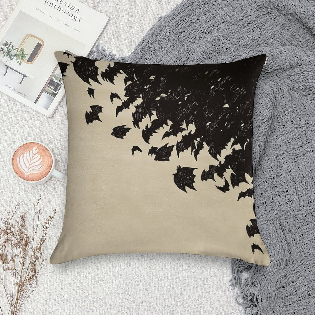 Bat Swarm Soft Bedroom Essential Throw Pillow