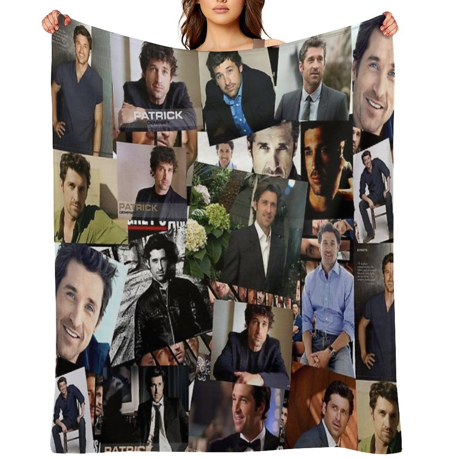 Patrick Dempsey Abstract Collage Travel-friendly Throw Blanket