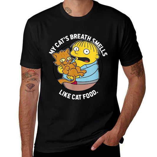 The Simpsons Ralph My Cats Breath Smells Like Cat Food  Rolled Sleeves T-Shirt