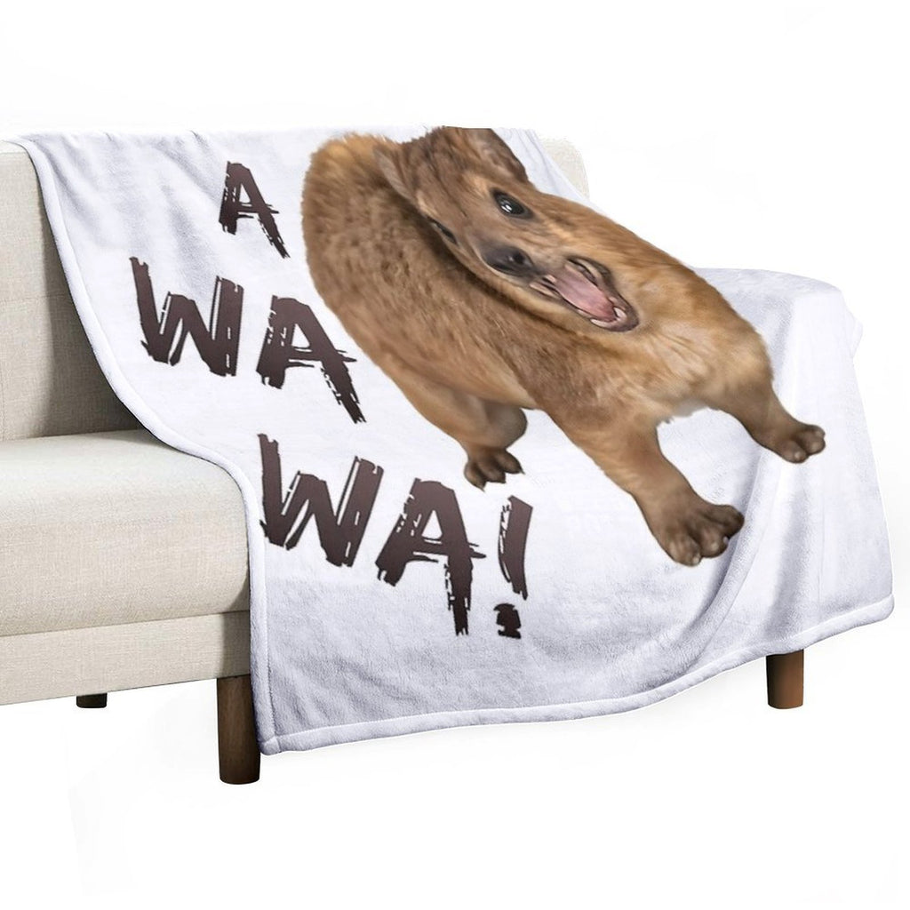 Awawa! Angry Screaming Hyrax Meme - Cute & Funny Anti-pilling Throw Blanket