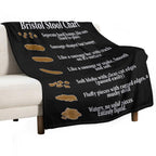 Bristol Stool Chart in White Writing Black Background Sustainable Throw Blanket