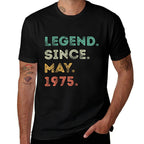 50 Years Old Legend Since May 1975 50th Birthday  Fade-proof Color T-Shirt