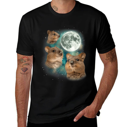 Three Quokka Moon  3 Quokka Funny Weird Cursed Meme  Odor-resistant T-Shirt