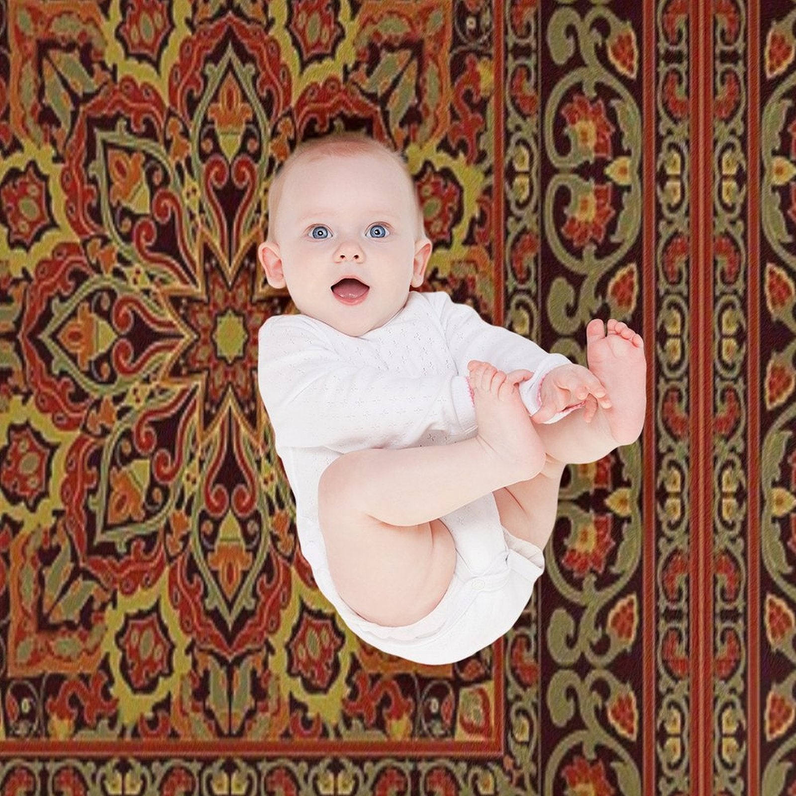 Oriental Ornamental Carpet Machine-washable Throw Blanket