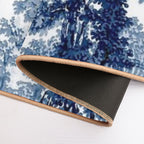 Vintage Landscape Toile-Blue & White  Easy To Clean Bath Mat