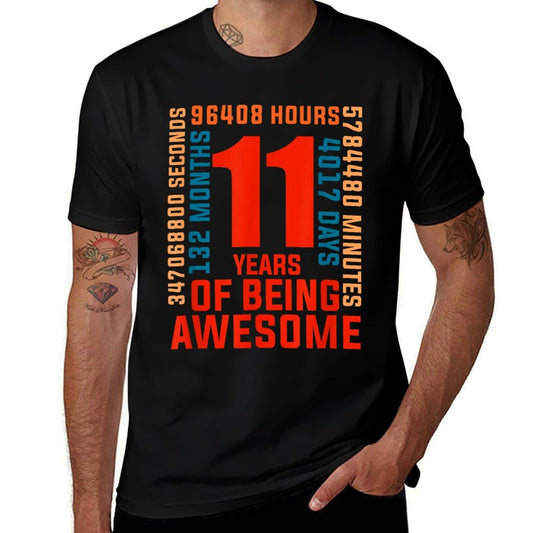 11 Years Of Being Awesome 11th Birthday Eleven Years Old  Stretchy T-Shirt