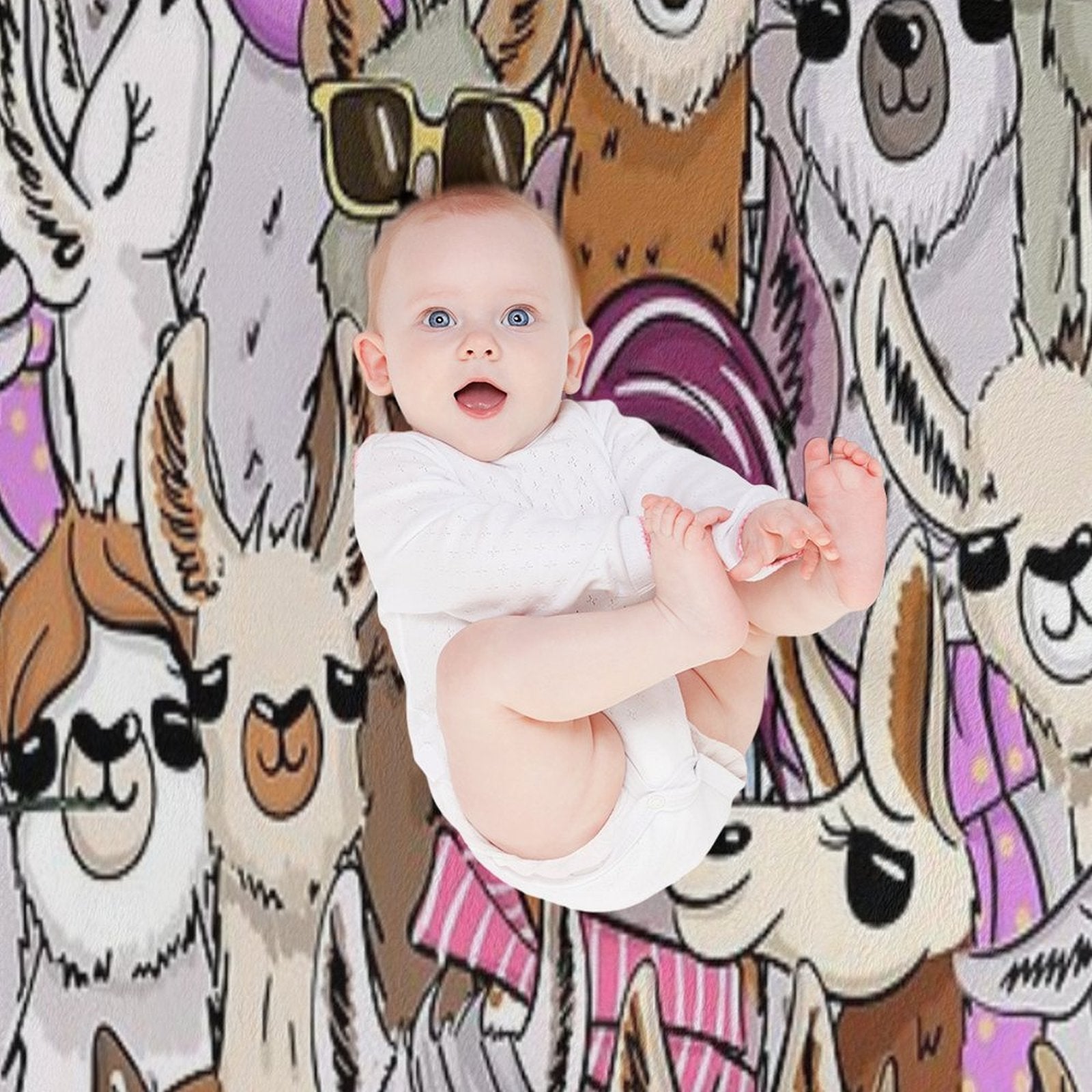 Llama Llama Party Selfie Premium Throw Blanket