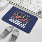It's Lights Out And Away We Go! - Version 2 (Dark Blue BG)  Multi-Purpose Bath Mat