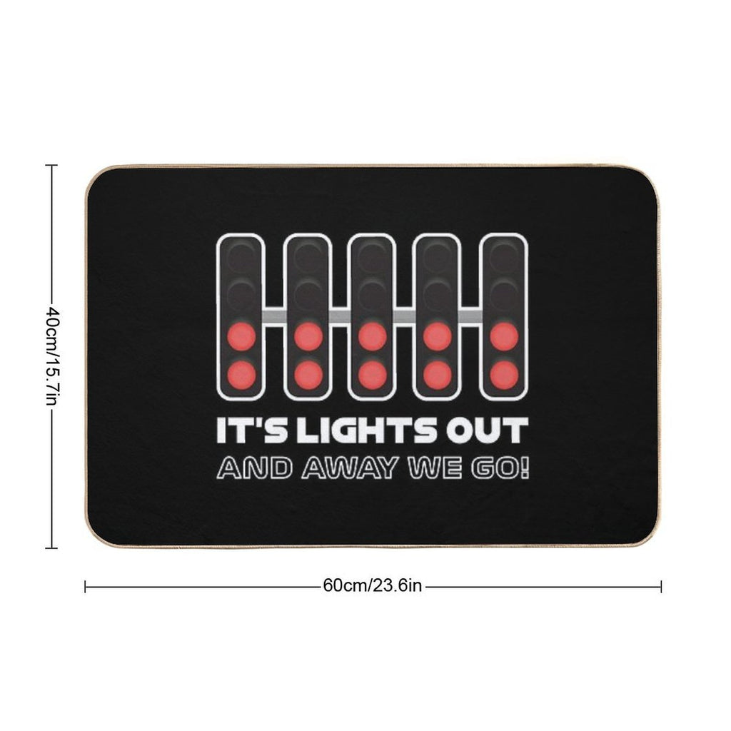 It's Lights Out And Away We Go! - Classy Version  Anti-Trip Bath Mat