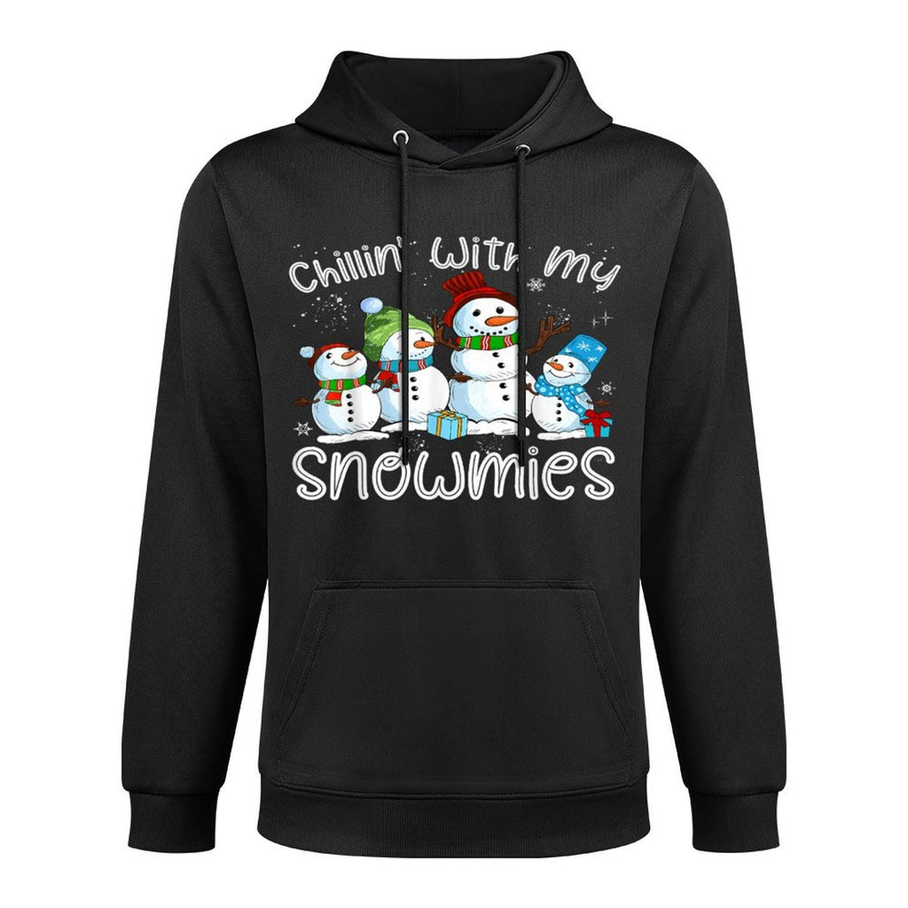 Chillin With My Snowmies Ugly Snowman Christmas Customizable Surface Hoodie