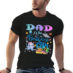 Dad Of The Birthday Girl Sea Fish Ocean Aquarium  Graphic-printed T-Shirt