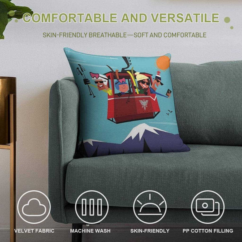 Val D'Isere Poster Soft Home Decor Throw Pillow